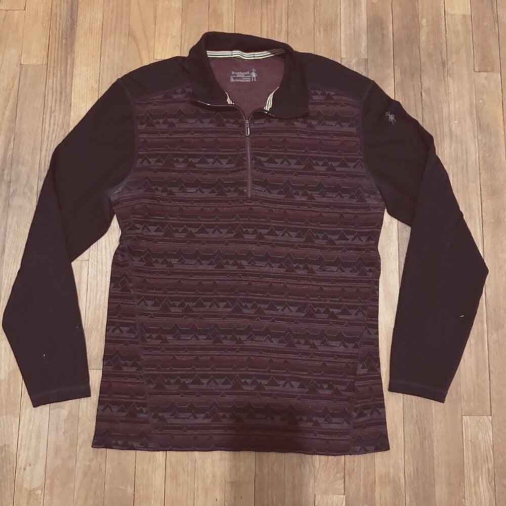 Smartwool Mens 1/4 Zip Merino Wool Blend Long Sleeve Pullover Shirt Size XL
